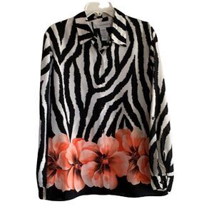 Sag Harbor size 12 animal print with large floral blouse